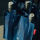 A bottle bag filled with wine bottles is carried with one hand. View from the top.